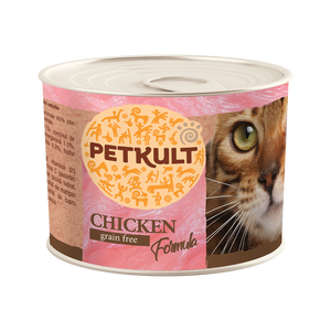 Petkult Adult Cat Chicken - пълноценна консерва за котки с пилешко 185 гр