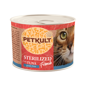 Petkult Sterilized Cat Tuna - пълноценна консерва за кастрирани котки с риба тон 185 гр