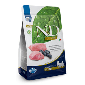 N&D Grain Free Mini Adult - пълноценна храна с агнешко месо и боровинки, за кучета от дребни породи над 12 месеца 2.5 кг.