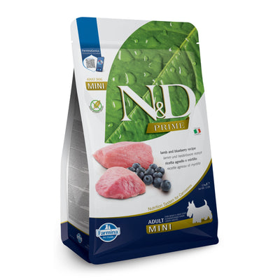 N&D Grain Free Mini Adult - пълноценна храна с агнешко месо и боровинки, за кучета от дребни породи над 12 месеца 2.5 кг.