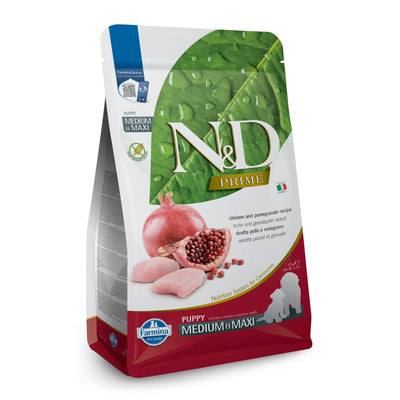 N&D Grain Free Maxi Puppy - пълноценна храна с пилешко месо и нар, за кучета големи породи до 18 месеца
