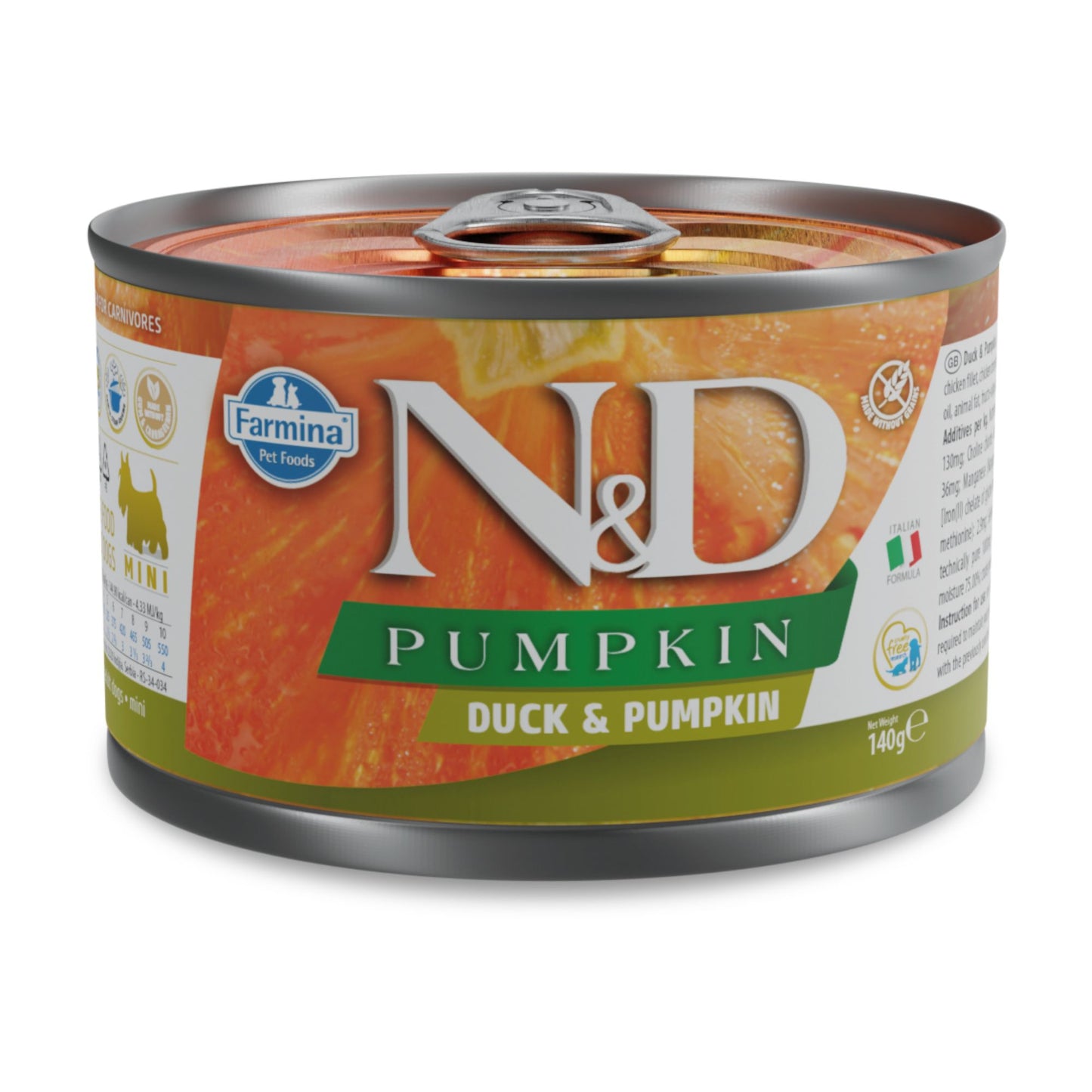 N&D Dog Duck & Pumpki Mini - с патица и тиква, за кучета над една година, малки породи 140 гр.