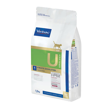 Virbac Urology Struvite Dissolution - diet food for cats for dissolving struvite and preventing oxalate stones 1.5 kg