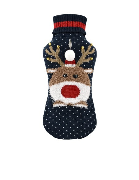 Nayeco Reindeer With Bell Knitted Sweater - пуловер за кучета 45 см