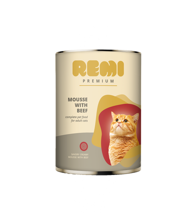 Remi Premium Cat Mousse with Beef - консерва за котки с говеждо месо 400 гр
