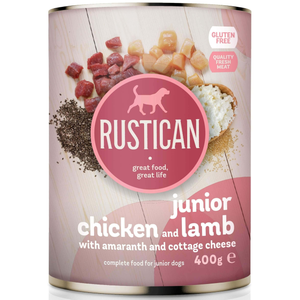 Rustican Junior Chicken and Lamb with Amaranth - консерва за кучета с пилешко, агнешко, тиквички и картофи