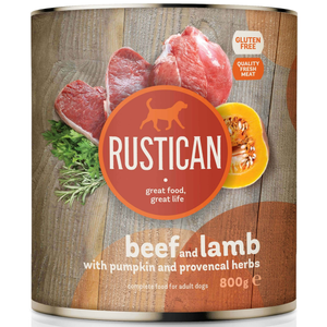 Rustican Beef and Lamb with Pumpkin - консерва за кучета с говеждо и агнешко, тиква и провансалски подправки
