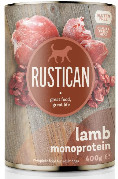 Rustican Lamb Hypoallergenic - монопротеинова, хипоалергенна консерва за възрастни кучета с агнешко месо
