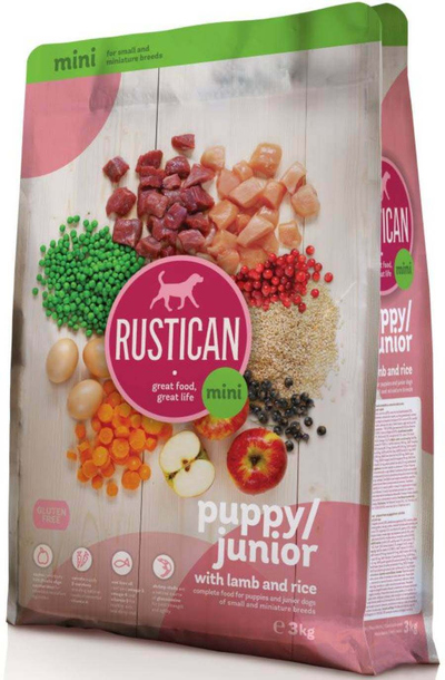 Rustican Mini Gluten Free Puppy and Junior Lamb and Rice - пълноценна храна за кученца от малки и мини породи с агнешко и ориз
