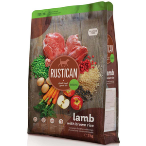 Rustican Mini Gluten Free Lamb and Rice - пълноценна храна за пораснали кучета от мини породи с агнешко и кафяв ориз
