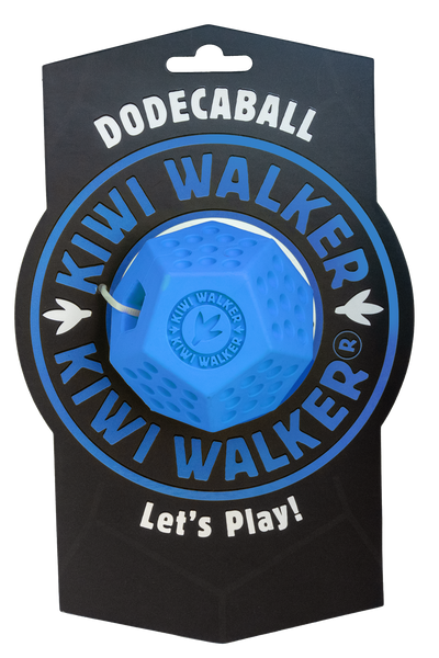 Kiwi Walker Lets Play Dodecaball Mini Blue - гумена играчка за лакомства 4 см, син
