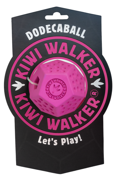Kiwi Walker Lets Play Dodecaball Mini Pink - гумена играчка за лакомства 4 см, розов