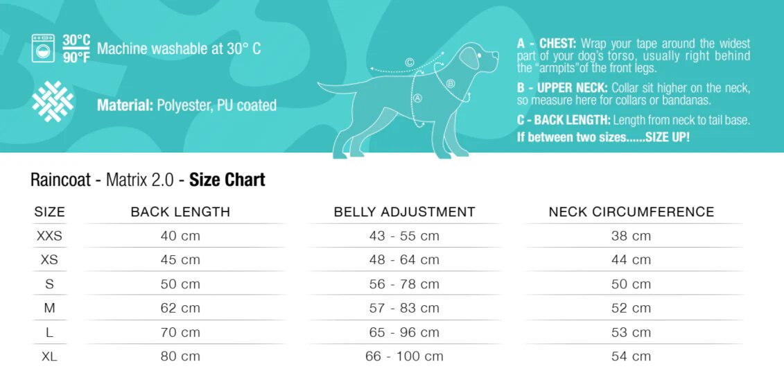 Max Molly Raincoat Matrix Black - дъждобран за куче