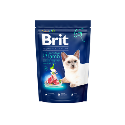 РАЗПРОДАЖБА Brit Premium by Nature Cat Sensitive Lamb - суха храна с агнешко за котки с чувствителна храносмилателна система