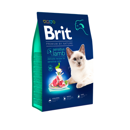 РАЗПРОДАЖБА Brit Premium by Nature Cat Sensitive Lamb - суха храна с агнешко за котки с чувствителна храносмилателна система