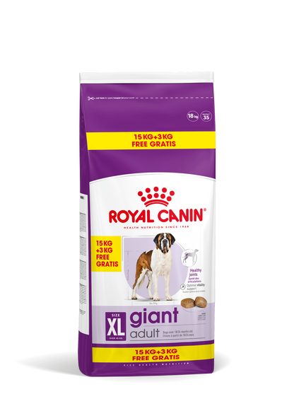 Royal Canin Giant Adult - пълноценна храна за зрели кучета от гигантските породи с тегло в зряла възраст над 45 кг., над 18/24 месечна възраст 15 +3 кг