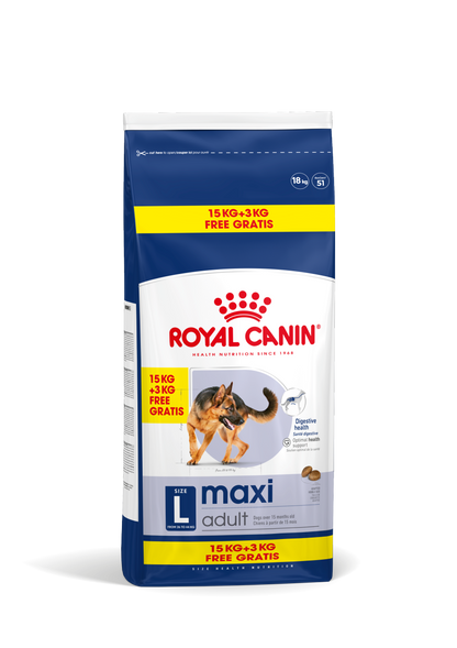 Royal Canin Maxi Adult - пълноценна храна за кучета от едри породи 15+3 кг
