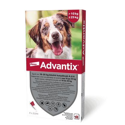 Advantix Spot On - за кучета от 25 до 40 кг / кутия с четири броя пипети /