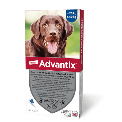 Advantix Spot On - за кучета от 25 до 40 кг / кутия с четири броя пипети /