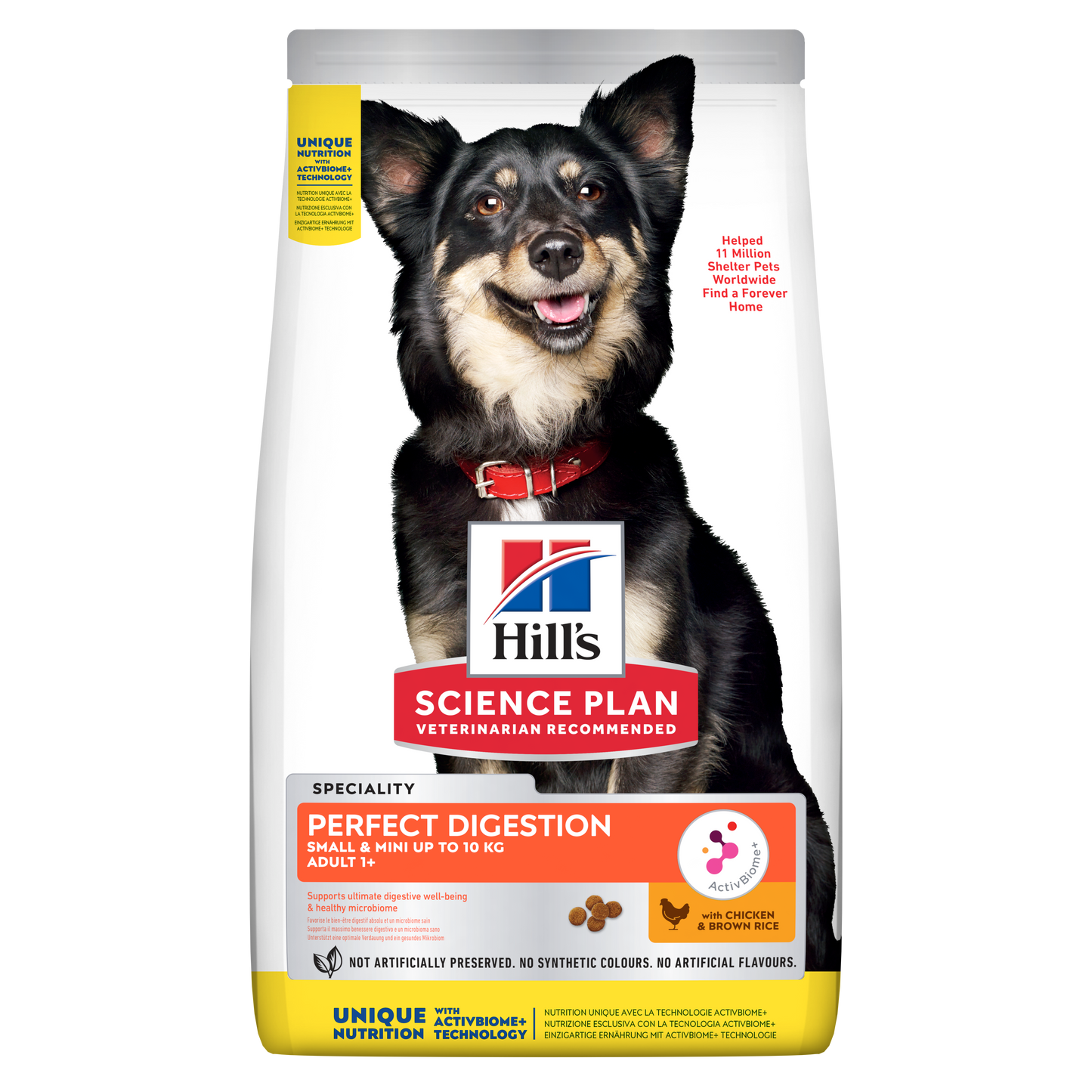 Hills Science Plan Perfect Digestion Small&Mini Adult – с пилешко и кафяв ориз, пълноценна храна за кучета от малки и мини породи от 1 до 6 г.