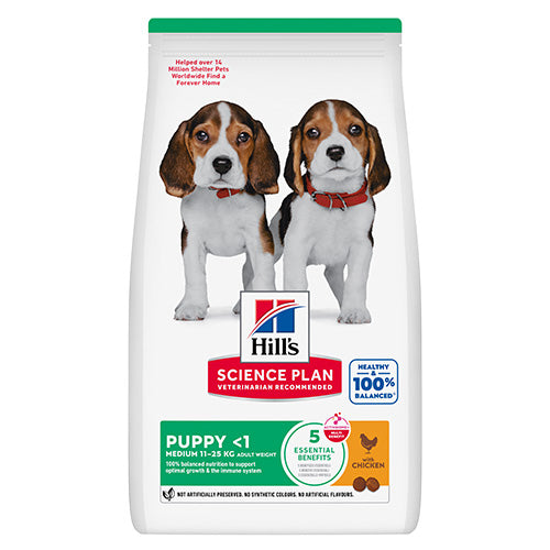 Hills Science Plan Puppy Medium - суха храна за кученца от средни породи с пилешко месо