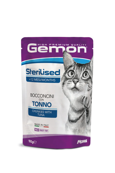 Gemon Tuna and Dory Sterilized - пауч за кастрирани котки с риба тон 100 гр