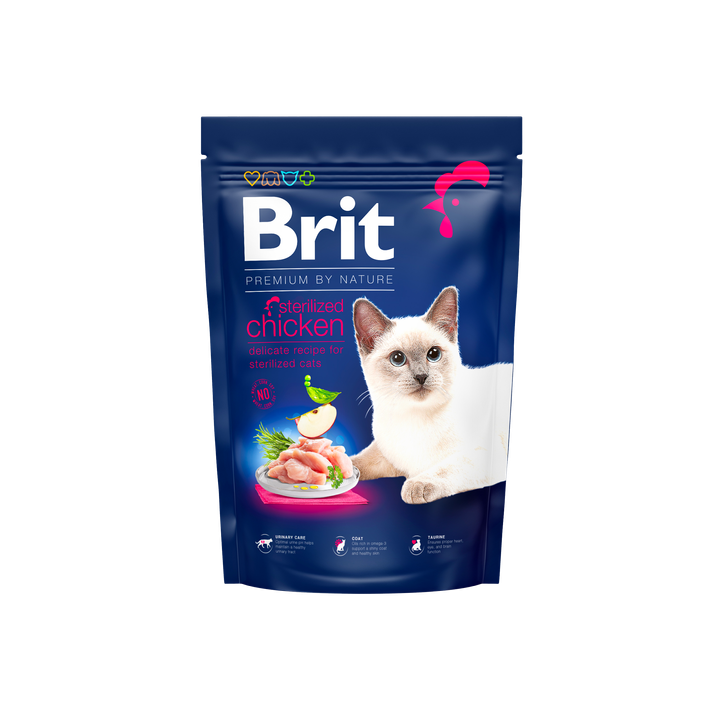 Brit Premium by Nature Cat Sterilized Chicken - суха храна с пилешко месо за кастрирани котки