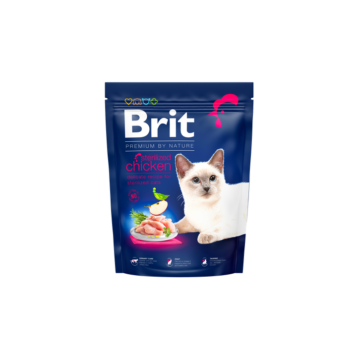 Brit Premium by Nature Cat Sterilized Chicken - суха храна с пилешко месо за кастрирани котки