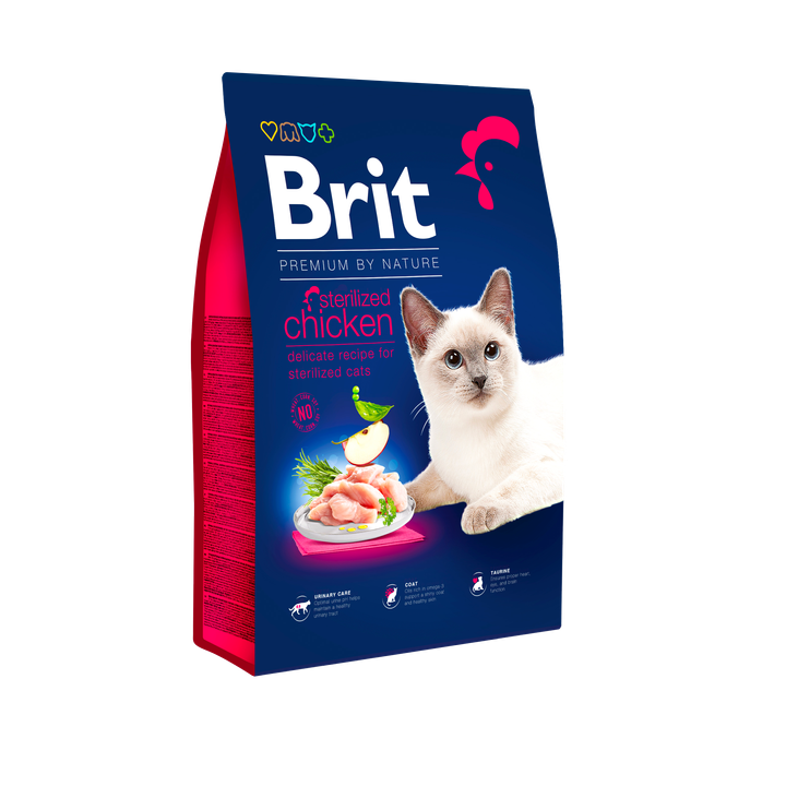 Brit Premium by Nature Cat Sterilized Chicken - суха храна с пилешко месо за кастрирани котки