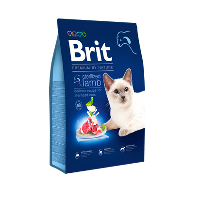 РАЗПРОДАЖБА Brit Premium by Nature Cat Sterilized Lamb - пълноценна храна с агнешко месо за кастрирани котки