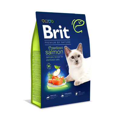 Brit Premium by Nature Cat Sterilized Salmon - пълноценна храна със сьомга за кастрирани котки