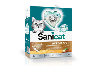 Sanicat Active Gold Argan - бентонитова котешка тоалетна 6 л