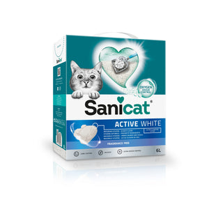 Sanicat Active White Natural - котешка тоалетна висококачествен бял бентонит . натурална