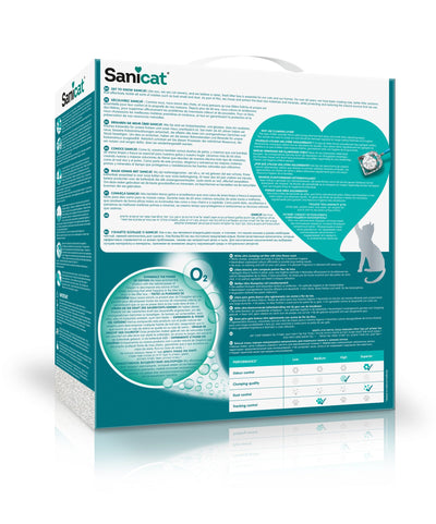 Sanicat Active White Lotus - котешка тоалетна висококачествен бял бентонит - аромат на цветя