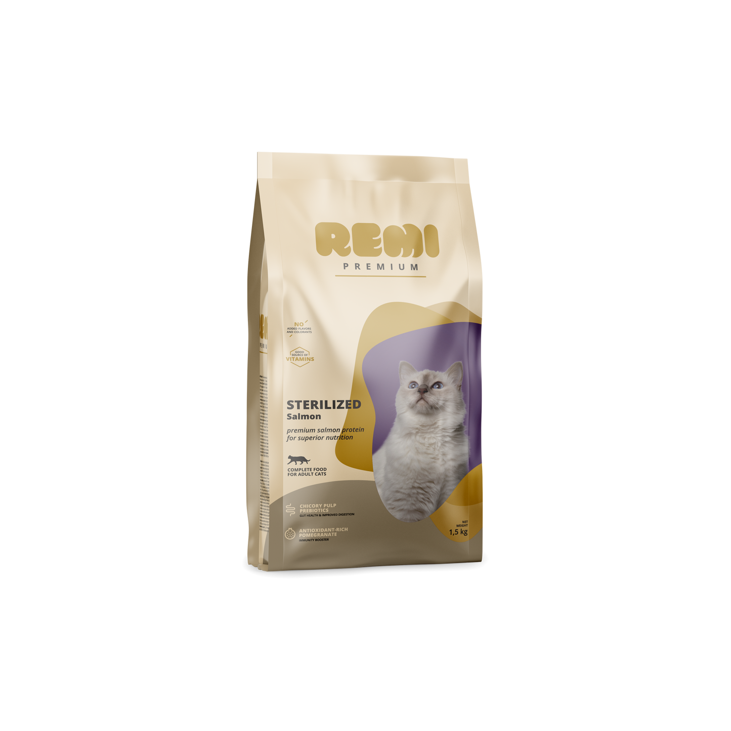 Remi Premium Cat Sterilised Salmon - суха храна за кастрирани котки със сьомга