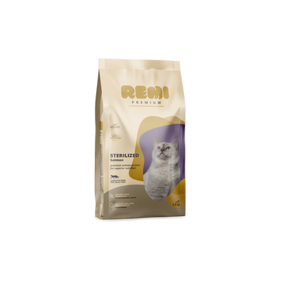 Remi Premium Cat Sterilised Salmon - суха храна за кастрирани котки със сьомга