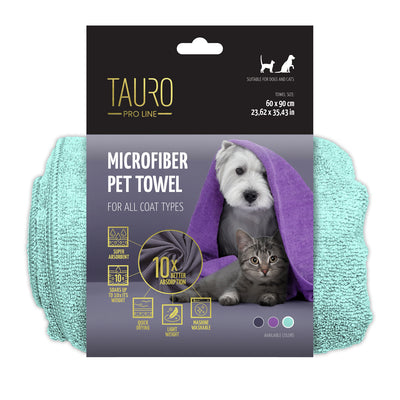 Tauro Pro Line Мicrofiber Тowel for Pets - микрофибърна кърпа за домашни любимци 60 / 90 см, зелен