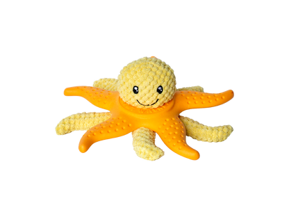 Kiwi Walker Lets Play Octopus and Starfish Orange - плюшен октопод и морска звезда от термопластичен каучук 25 см, оранжев