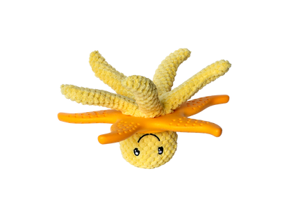 Kiwi Walker Lets Play Octopus and Starfish Orange - плюшен октопод и морска звезда от термопластичен каучук 25 см, оранжев