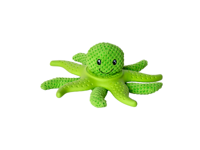 Kiwi Walker Lets Play Octopus and Starfish Green - плюшен октопод и морска звезда от термопластичен каучук 25 см, зелен
