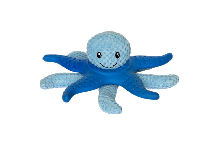 Kiwi Walker Lets Play Octopus and Starfish Blue - плюшен октопод и морска звезда от термопластичен каучук 25 см, син