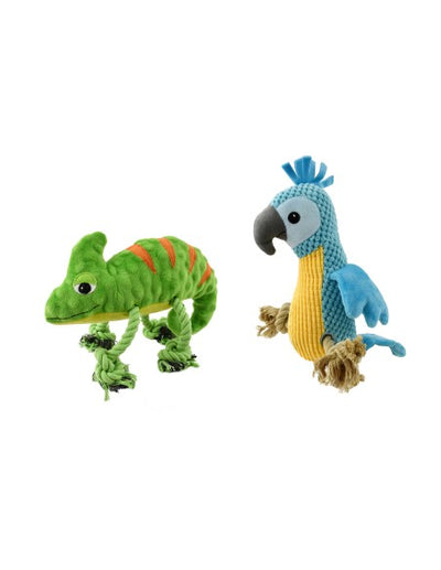 Nayeco Tropical Animals With Cotton Rope - плюшена играчка за куче 32 см