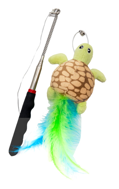 Croci Cat Retractable Teaser Turtle - въдица за котки 23 / 84 см