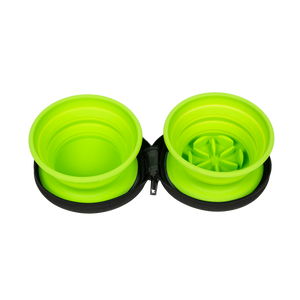 Kiwi Walker Double Travel Bowl with Slow Feeder - сгъваеми купички за храна и вода
