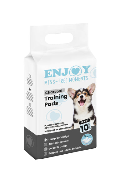 Enjoy Puppy Pads Charcoal - хигиенни подложки за кучета с активен въглен 10 бр