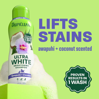 TropiClean Awapuhi and Coconut Whitening Shampoo - dog and cat shampoo 355 ml