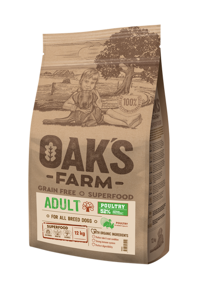 Oaks Farm Adult Poultry All Breed - суха храна с птиче месо за кучета от всички породи