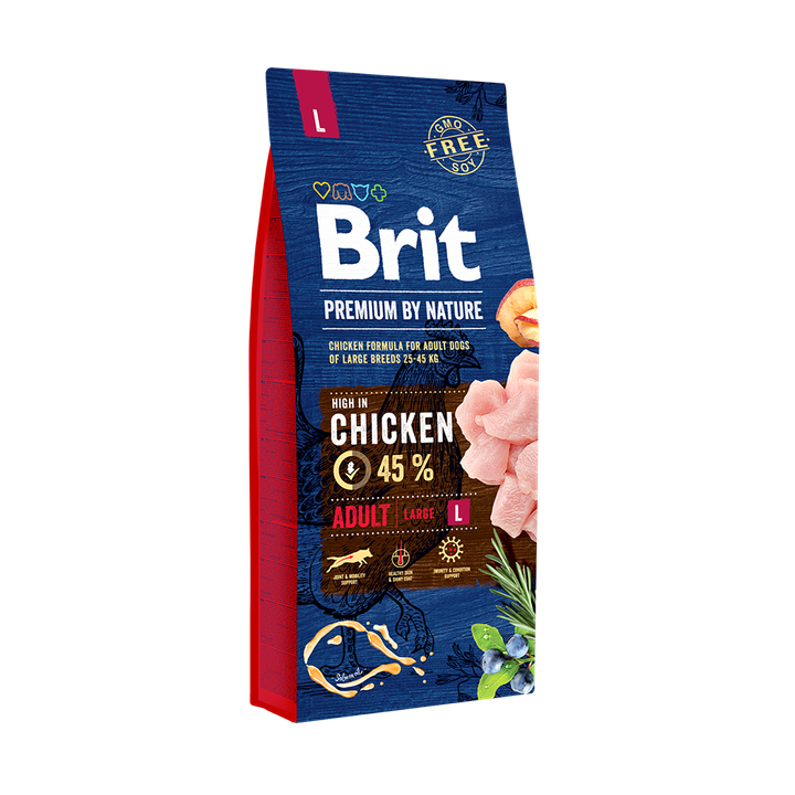 Brit Premium by Nature Adult L - пълноценна храна за кучета от големи породи
