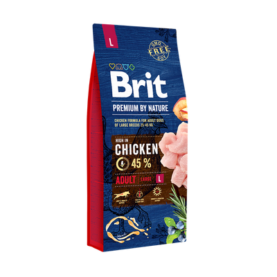 Brit Premium by Nature Adult L - пълноценна храна за кучета от големи породи