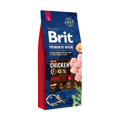 Brit Premium by Nature Adult L - пълноценна храна за кучета от големи породи